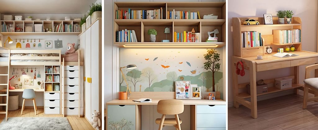 Minimalist Study Table & Shelf Designs for Kids' Room