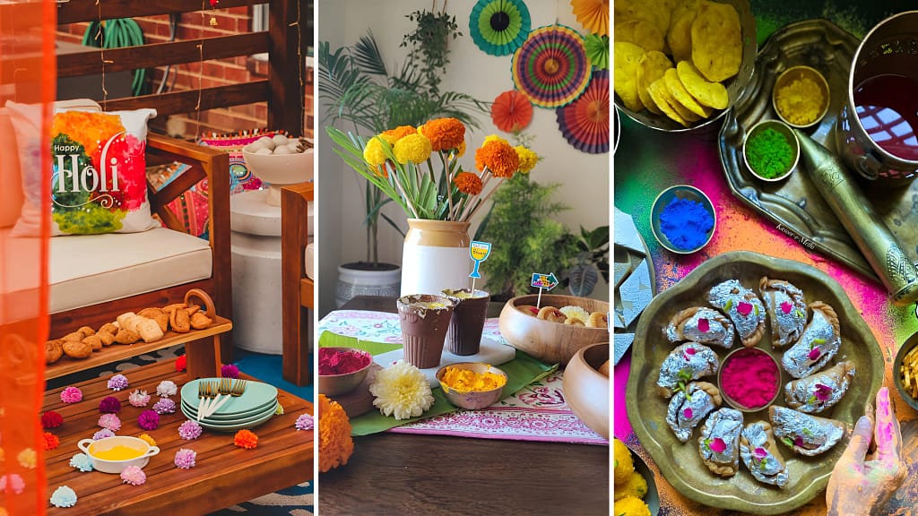 Dining Table Decoration in Holi 