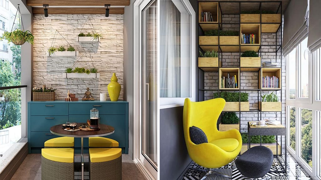 Space-Saving Shelves in Balcony