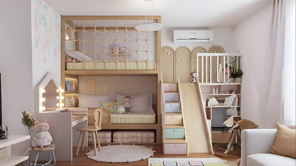Study Corner with Play Zone for Kids