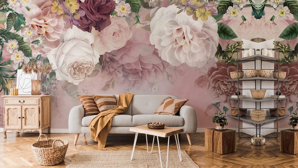 Floral Wallpaper Texture for Living Room
