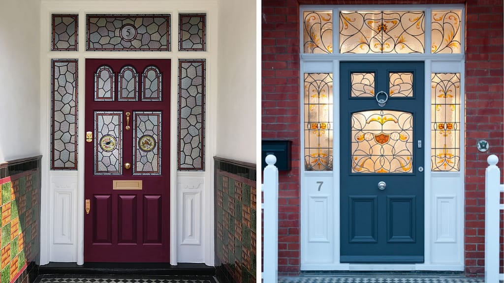 Victorian Glass Main Door Design