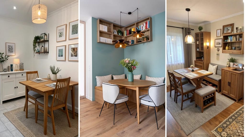 Stylish small dining room setups with modern furniture and budget-friendly decor