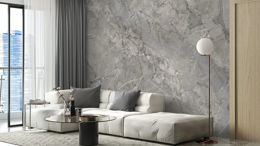 Grey Textured Wallpaper for Living Room