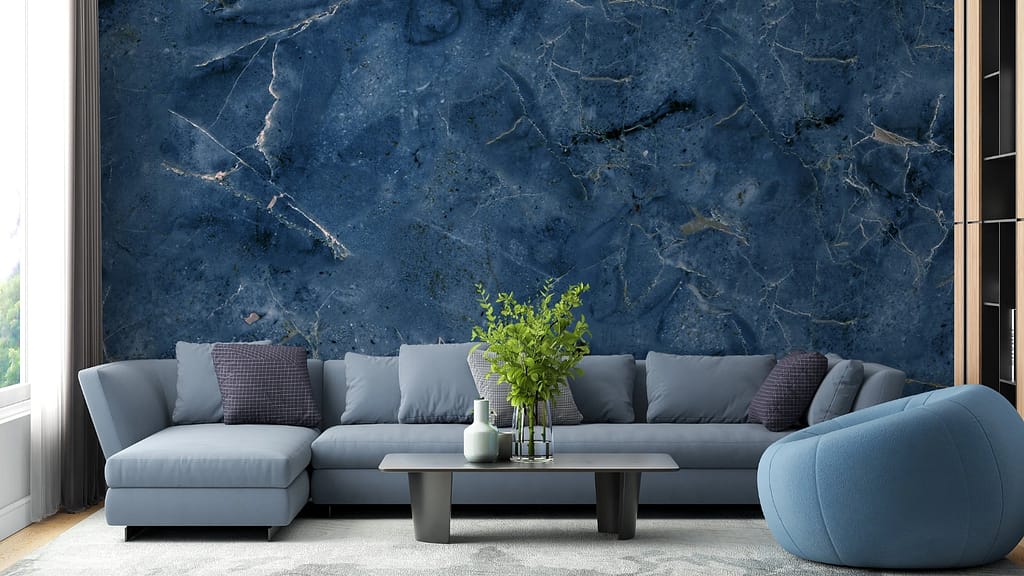 Blue Wallpaper Designs for Living Room