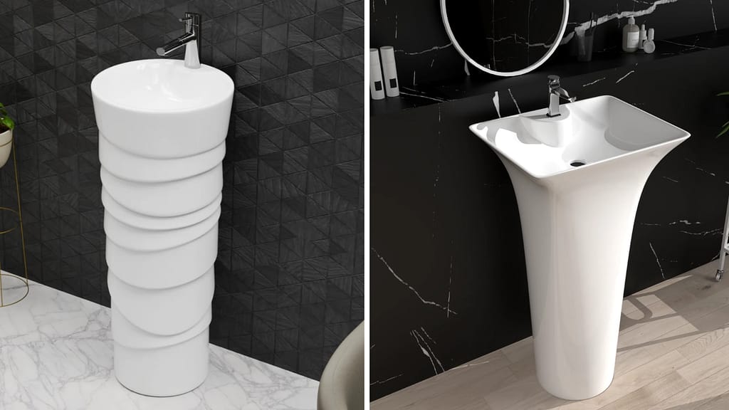 Modern Pedestal Sink Designs with Elegant Freestanding Style for Contemporary Bathrooms
