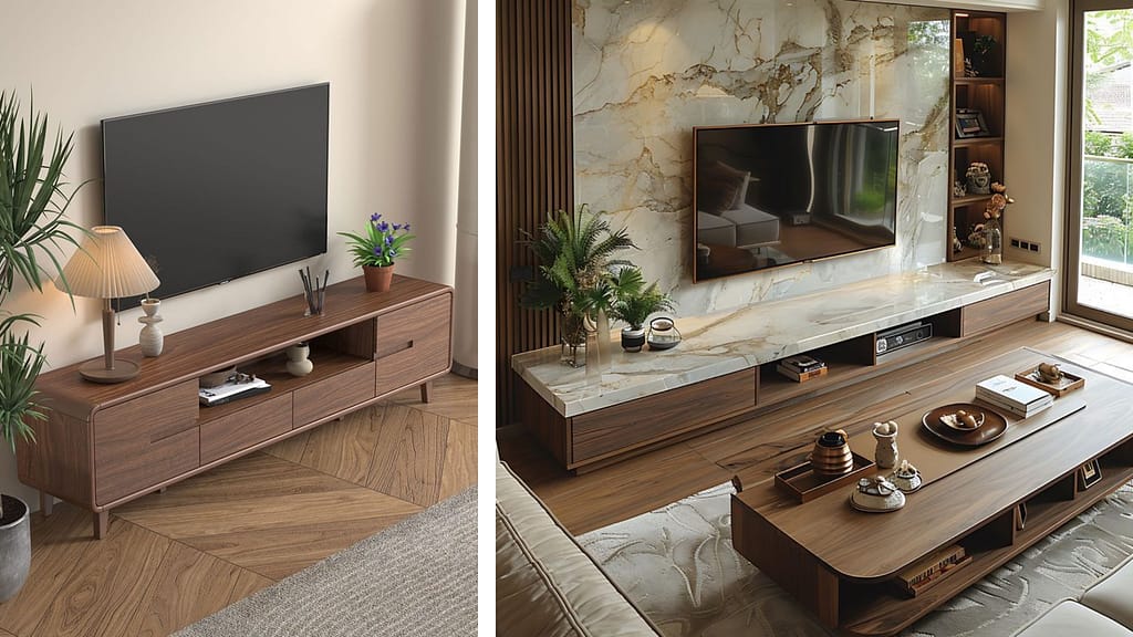 Wooden Tv Units with Modern Single-task Storage Design