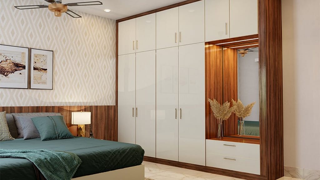 Latest Wardrobe Design with Dressing Table for Small Bedroom