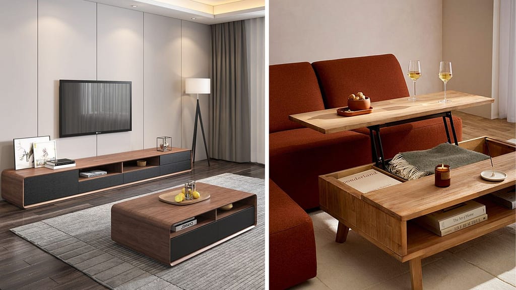 Modern Living Room with Versatile Storage Furniture